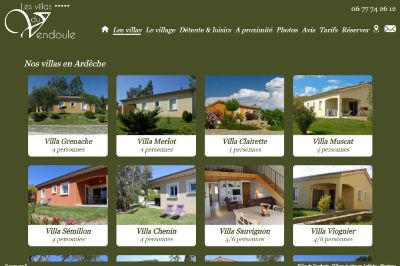 Création du site internet d'un Village de Gîtes en Ardèche