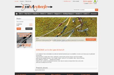 Site internet de vente en ligne de matériel d'archerie