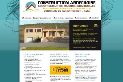 Site vitrine administrable Construction Ardéchoise
